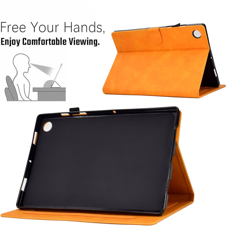 For Lenovo Tab M10 3rd Gen Embossed Smile Flip Tablet Leather Case(Khaki) - Lenovo by PMC TechLife | Online Shopping South Africa | PMC TechLife | Buy Now Pay Later Mobicred