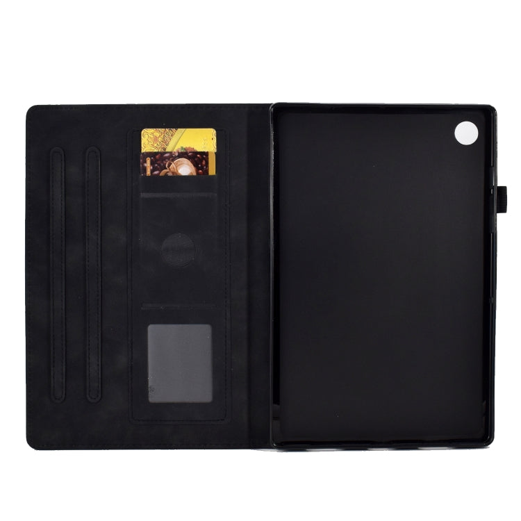 For Lenovo M10 Plus Embossed Smile Flip Tablet Leather Case(Black) - Lenovo by PMC TechLife | Online Shopping South Africa | PMC TechLife | Buy Now Pay Later Mobicred