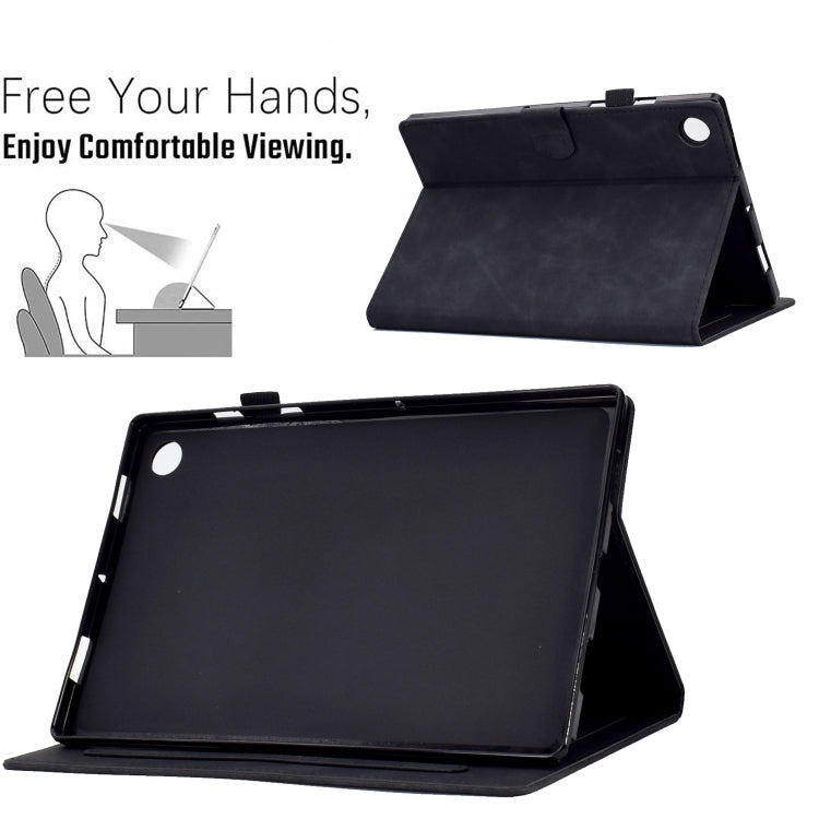 For Lenovo M10 Plus Embossed Smile Flip Tablet Leather Case(Black) - Lenovo by PMC TechLife | Online Shopping South Africa | PMC TechLife | Buy Now Pay Later Mobicred