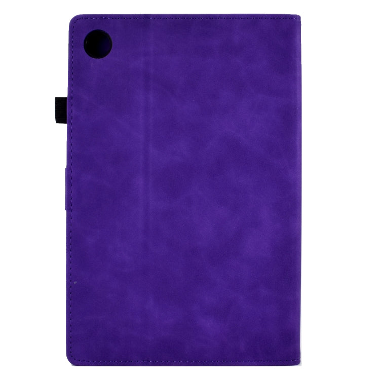 For Lenovo M10 Plus Embossed Smile Flip Tablet Leather Case(Purple) - Lenovo by PMC TechLife | Online Shopping South Africa | PMC TechLife | Buy Now Pay Later Mobicred
