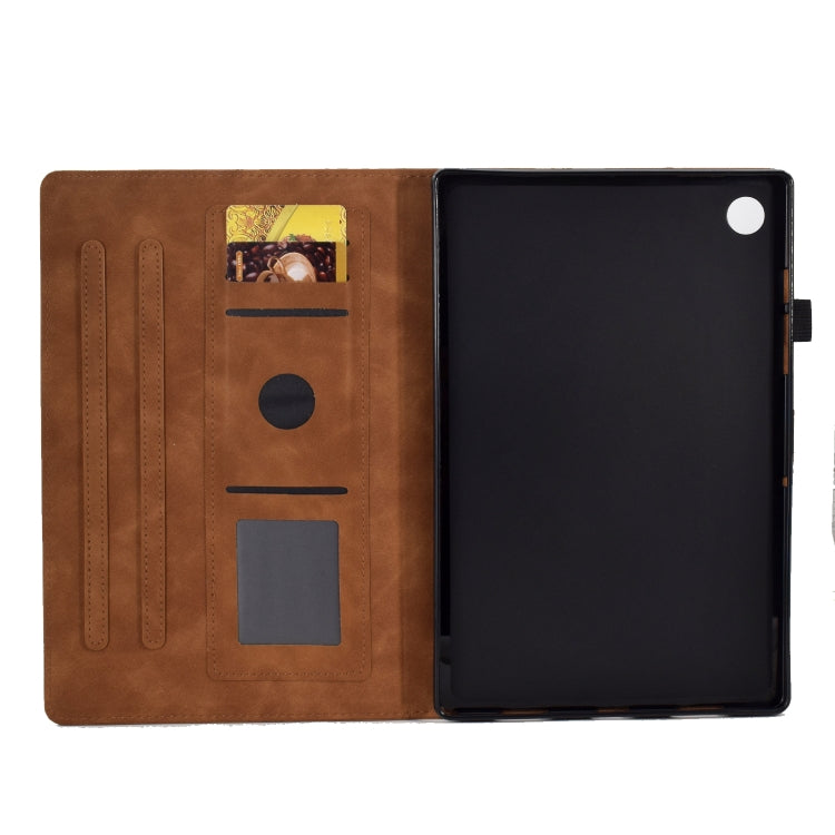 For Lenovo M10 Plus Embossed Smile Flip Tablet Leather Case(Brown) - Lenovo by PMC TechLife | Online Shopping South Africa | PMC TechLife | Buy Now Pay Later Mobicred
