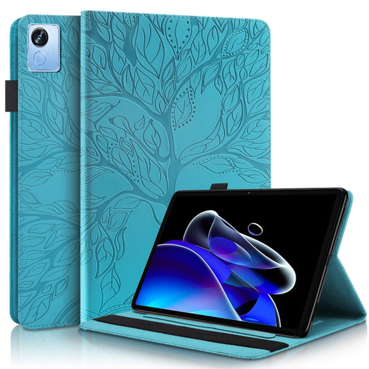 For OPPO Realme Pad X Life Tree Series Horizontal Flip Leather Tablet Case(Lake Blue) - Realme by PMC Jewellery | Online Shopping South Africa | PMC Jewellery | Buy Now Pay Later Mobicred