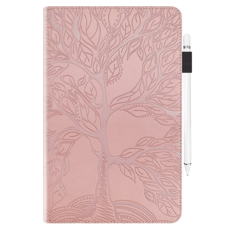 For OPPO Realme Pad X Life Tree Series Horizontal Flip Leather Tablet Case(Rose Gold) - Realme by PMC TechLife | Online Shopping South Africa | PMC TechLife | Buy Now Pay Later Mobicred