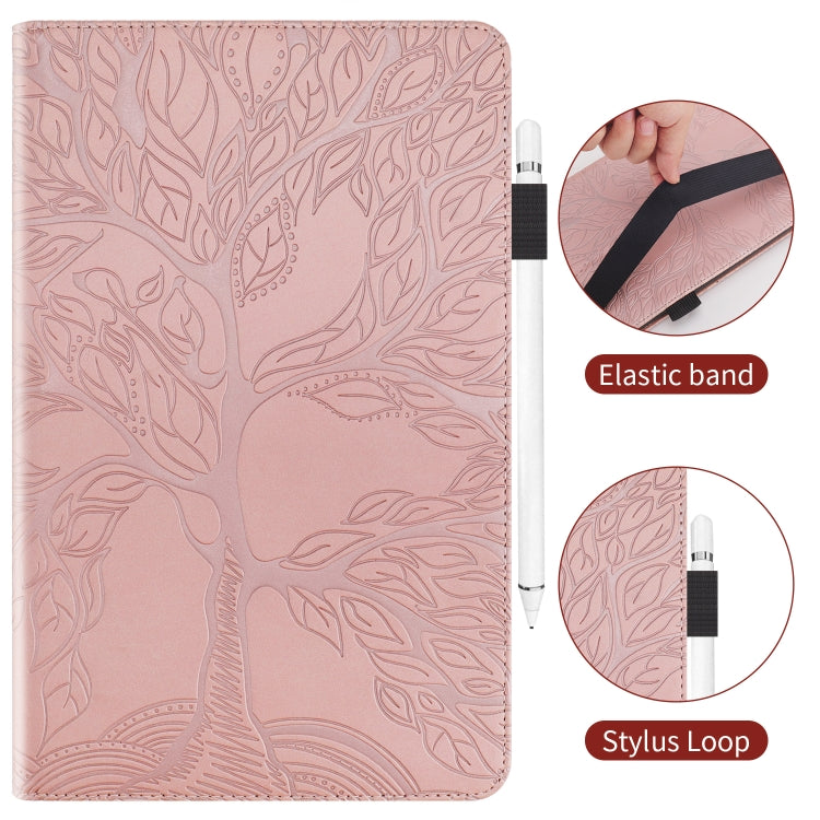 For OPPO Realme Pad X Life Tree Series Horizontal Flip Leather Tablet Case(Rose Gold) - Realme by PMC TechLife | Online Shopping South Africa | PMC TechLife | Buy Now Pay Later Mobicred