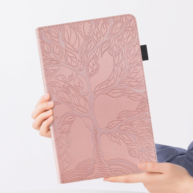 For OPPO Realme Pad X Life Tree Series Horizontal Flip Leather Tablet Case(Rose Gold) - Realme by PMC TechLife | Online Shopping South Africa | PMC TechLife | Buy Now Pay Later Mobicred