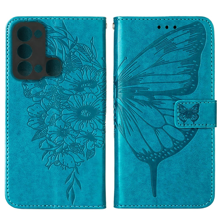 For Itel P38/S17/S1661W/Vision 3 Embossed Butterfly Flip Leather Phone Case(Blue) - More Brand by PMC TechLife | Online Shopping South Africa | PMC TechLife