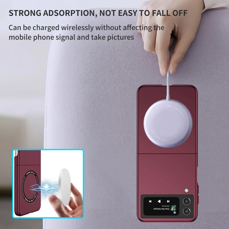For Samsung Galaxy Z Flip4 Magsafe Magnetic Folding PC Phone Case(Wine Red) - Galaxy Z Flip4 5G Cases by PMC TechLife | Online Shopping South Africa | PMC TechLife