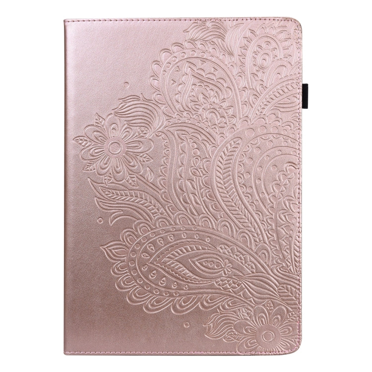 For Nokia T10 Peacock Embossed Pattern Leather Tablet Case(Gold) - Nokia by PMC TechLife | Online Shopping South Africa | PMC TechLife | Buy Now Pay Later Mobicred
