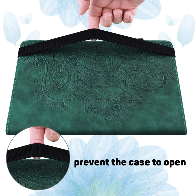 For Nokia T10 Peacock Embossed Pattern Leather Tablet Case(Green) - Nokia by PMC TechLife | Online Shopping South Africa | PMC TechLife | Buy Now Pay Later Mobicred