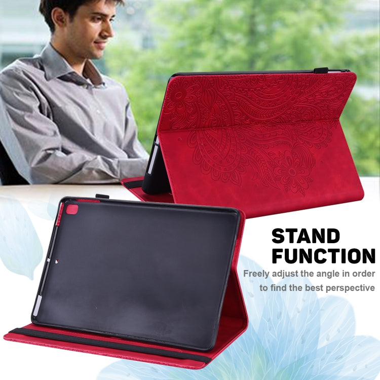 For Amazon Kindle Fire 7 2022 Peacock Embossed Pattern Leather Tablet Case(Red) - Amazon by PMC TechLife | Online Shopping South Africa | PMC TechLife | Buy Now Pay Later Mobicred