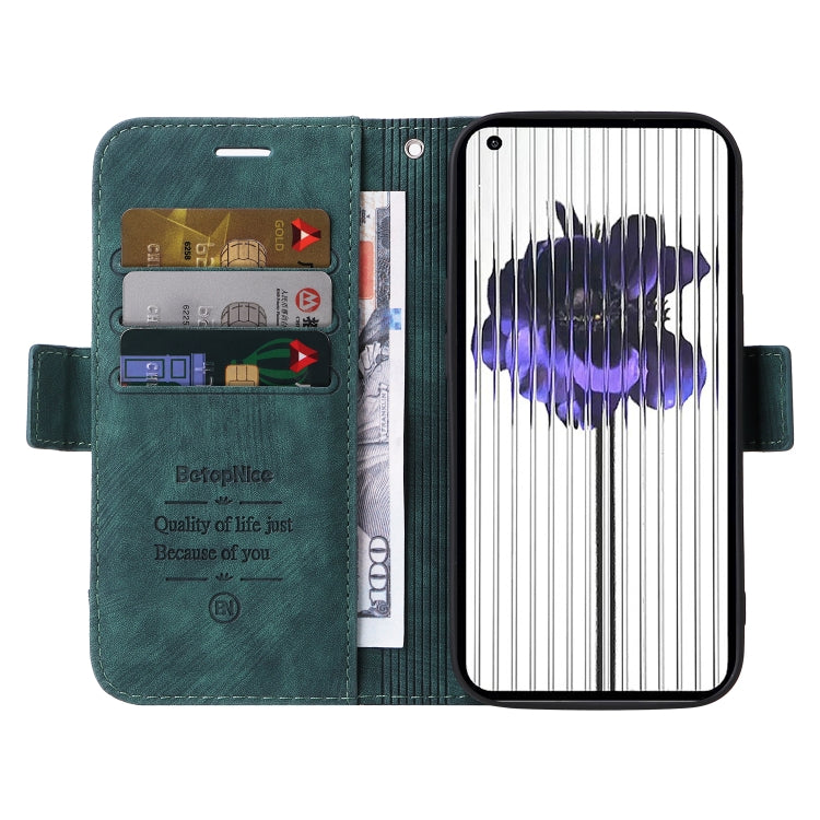 For Nothing Phone 1 BETOPNICE Dual-side Buckle Leather Phone Case(Green) - Nothing Cases by BETOPNICE | Online Shopping South Africa | PMC Jewellery | Buy Now Pay Later Mobicred