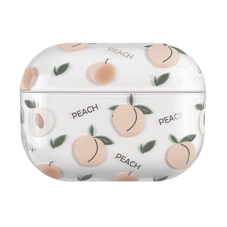 For AirPods Pro 2 Bronzing Fruit Pattern PC Earphone Hard Protective Case(Peach) - For AirPods Pro 2 by PMC Jewellery | Online Shopping South Africa | PMC Jewellery | Buy Now Pay Later Mobicred