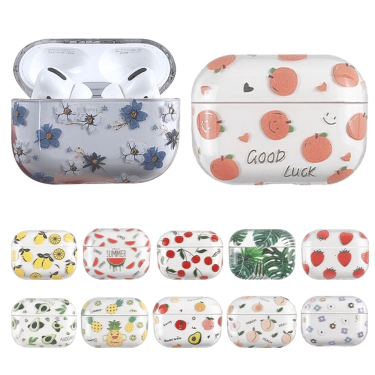 For AirPods Pro 2 Bronzing Fruit Pattern PC Earphone Hard Protective Case(Orange) - For AirPods Pro 2 by PMC Jewellery | Online Shopping South Africa | PMC Jewellery | Buy Now Pay Later Mobicred