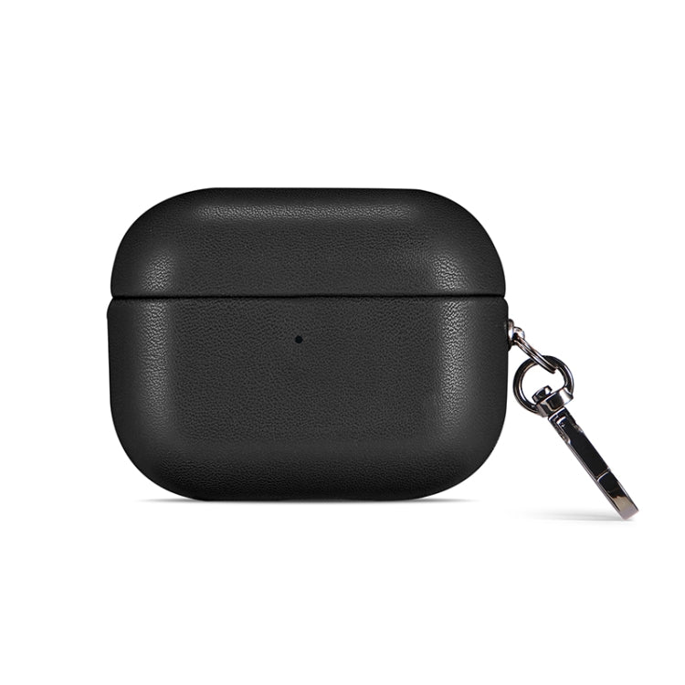 For Apple AirPods Pro PU Leather Wireless Bluetooth Earphone Protective Case(Black) - For AirPods Pro by PMC Jewellery | Online Shopping South Africa | PMC Jewellery | Buy Now Pay Later Mobicred