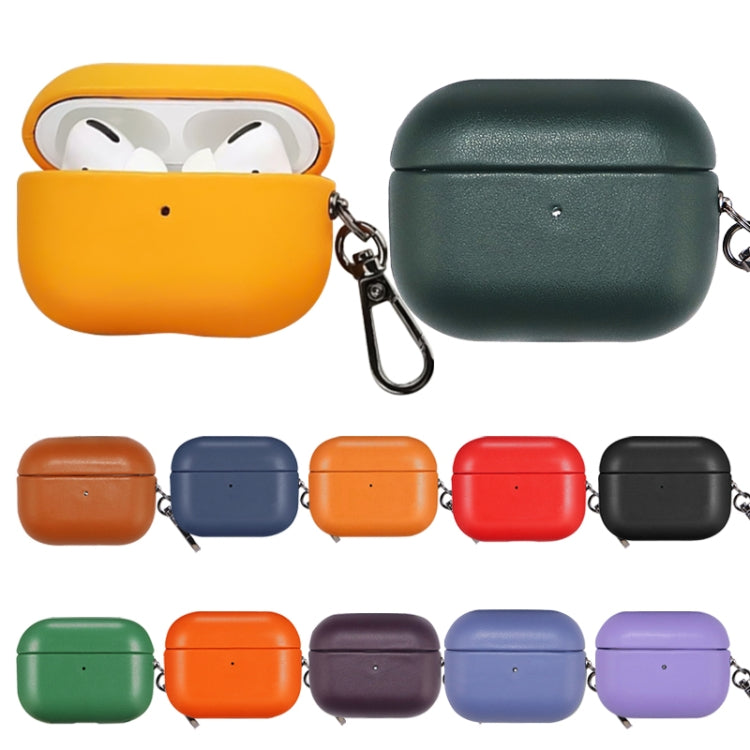 For Apple AirPods Pro 2 PU Leather Wireless Bluetooth Earphone Protective Case(Brown) - For AirPods Pro 2 by PMC Jewellery | Online Shopping South Africa | PMC Jewellery | Buy Now Pay Later Mobicred