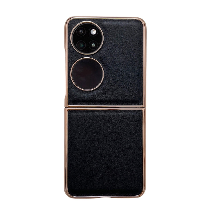 For Huawei P50 Pocket Genuine Leather Xiaoya Series Nano Plating Phone Case(Black) - free shipping - PMC TechLife - Order now!