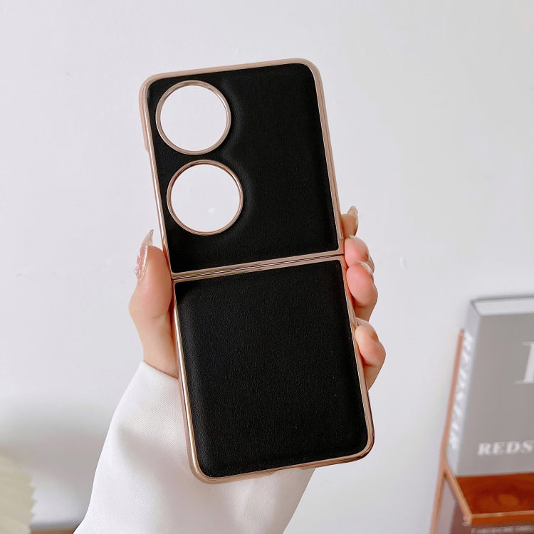 For Huawei P50 Pocket Genuine Leather Xiaoya Series Nano Plating Phone Case(Black) - free shipping - PMC TechLife - Order now!