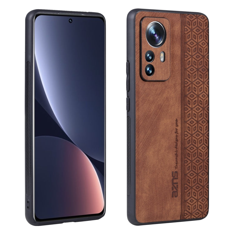 For Xiaomi 12 Pro / 12S Pro AZNS 3D Embossed Skin Feel Phone Case(Brown) - Xiaomi Cases by AZNS | Online Shopping South Africa | PMC TechLife | Buy Now Pay Later Mobicred