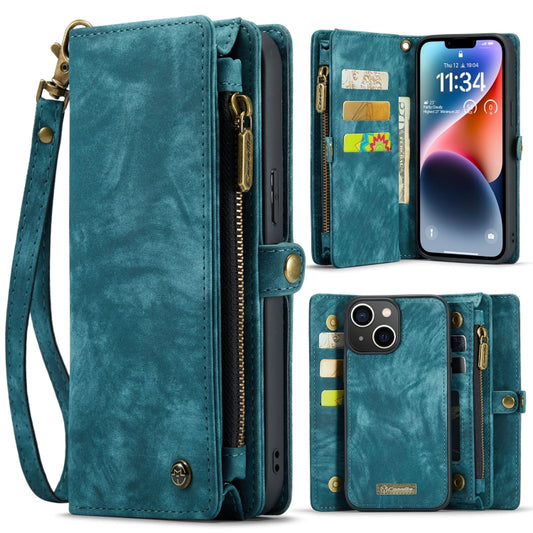 For iPhone 14 CaseMe 008 Detachable Multifunctional Leather Phone Case(Blue) - iPhone 14 Cases by CaseMe | Online Shopping South Africa | PMC Jewellery | Buy Now Pay Later Mobicred