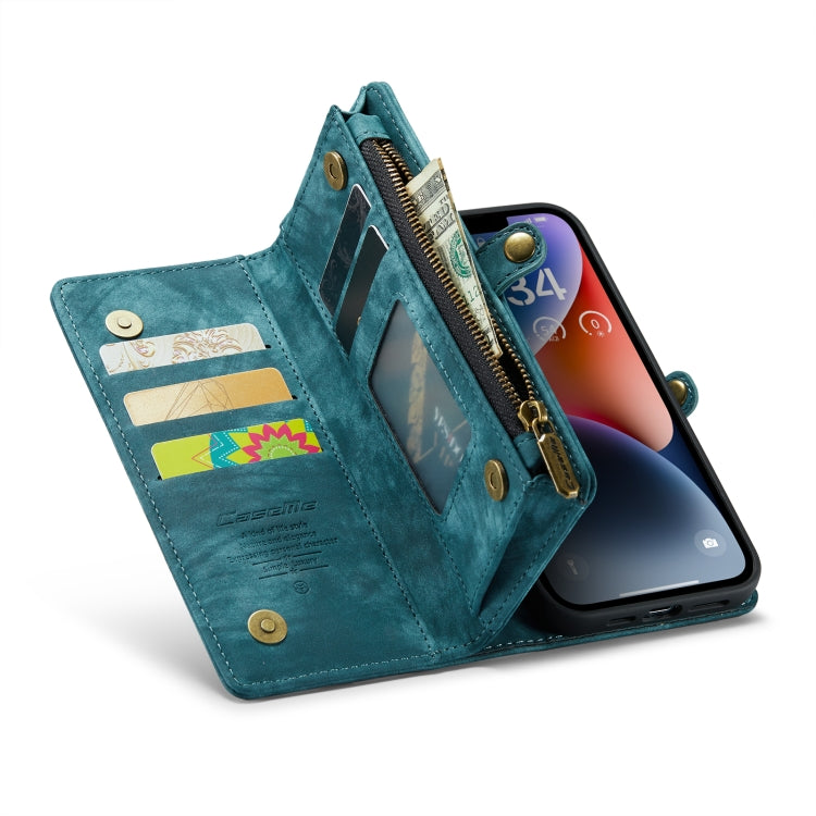 For iPhone 14 Plus CaseMe 008 Detachable Multifunctional Leather Phone Case(Blue) - iPhone 14 Plus Cases by CaseMe | Online Shopping South Africa | PMC Jewellery | Buy Now Pay Later Mobicred