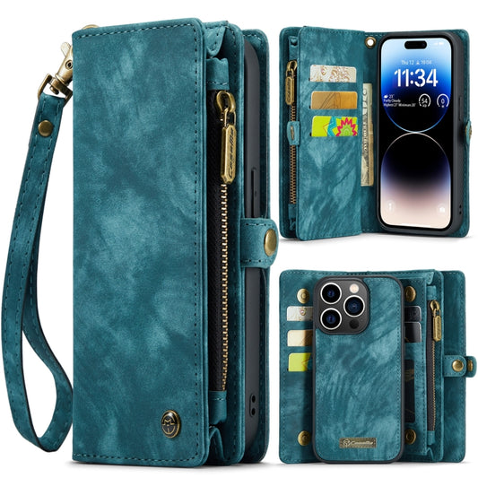 For iPhone 14 Pro CaseMe 008 Detachable Multifunctional Leather Phone Case(Blue) - iPhone 14 Pro Cases by CaseMe | Online Shopping South Africa | PMC Jewellery | Buy Now Pay Later Mobicred