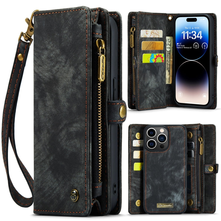 For iPhone 14 Pro CaseMe 008 Detachable Multifunctional Leather Phone Case(Black) - free shipping - PMC Jewellery - Order now!