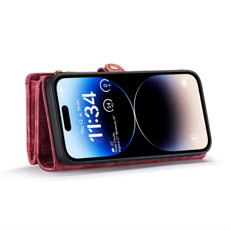 For iPhone 14 Pro Max CaseMe 008 Detachable Multifunctional Leather Phone Case(Red) - iPhone 14 Pro Max Cases by CaseMe | Online Shopping South Africa | PMC Jewellery | Buy Now Pay Later Mobicred