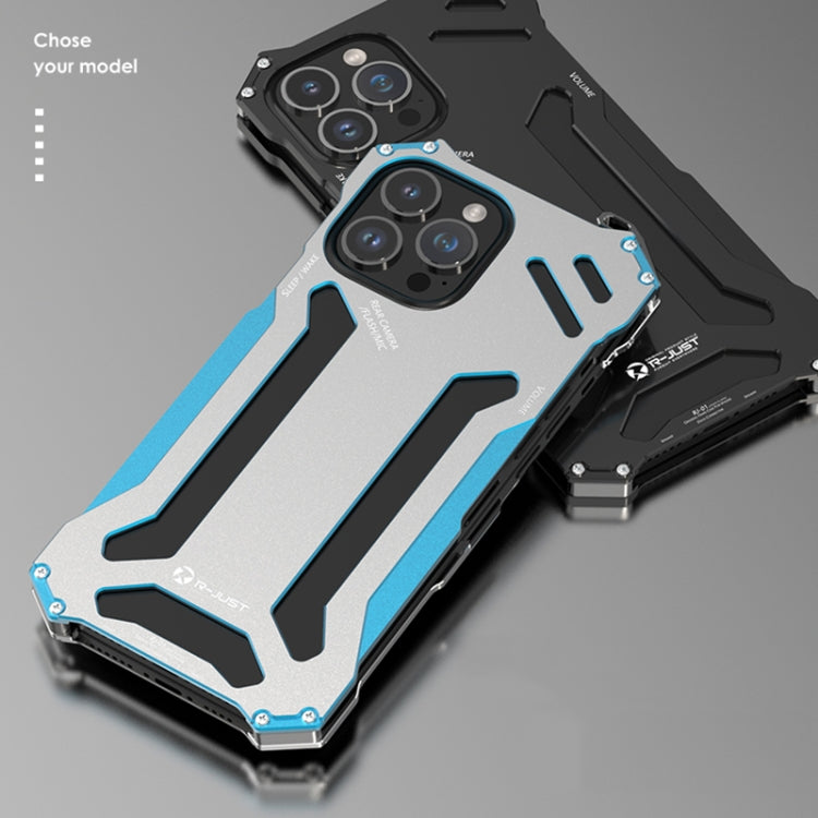 For iPhone 14 Pro Max R-JUST RJ17 Shockproof Armor Metal Phone Case(Black) - iPhone 14 Pro Max Cases by R-JUST | Online Shopping South Africa | PMC TechLife | Buy Now Pay Later Mobicred