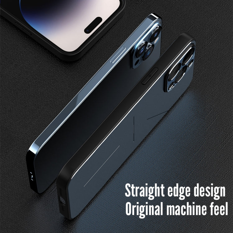 For iPhone 14 R-JUST RJ52 3-Line Style Metal TPU Shockproof Phone Case(Silver) - iPhone 14 Cases by R-JUST | Online Shopping South Africa | PMC TechLife | Buy Now Pay Later Mobicred
