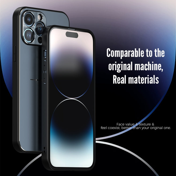 For iPhone 14 Pro R-JUST RJ52 3-Line Style Metal TPU Shockproof Phone Case(Black) - free shipping - PMC TechLife - Order now!