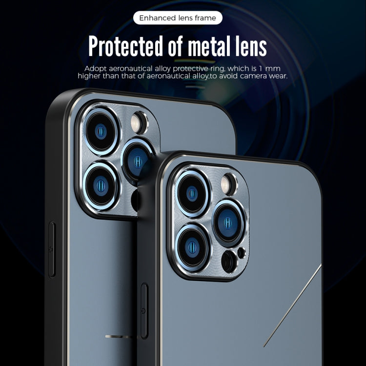 For iPhone 14 Pro Max R-JUST RJ52 3-Line Style Metal TPU Shockproof Phone Case(Silver) - iPhone 14 Pro Max Cases by R-JUST | Online Shopping South Africa | PMC TechLife