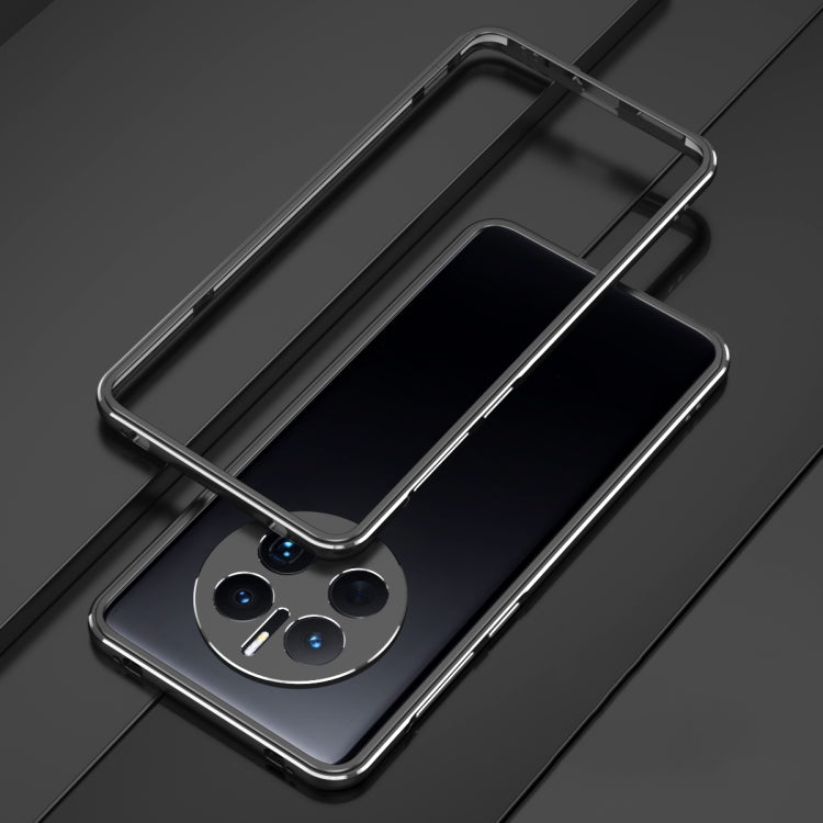 For Huawei Mate 50 Pro LK Aurora Metal Phone Frame with Lens Cover(Black Silver) - Huawei Cases by PMC TechLife | Online Shopping South Africa | PMC TechLife | Buy Now Pay Later Mobicred