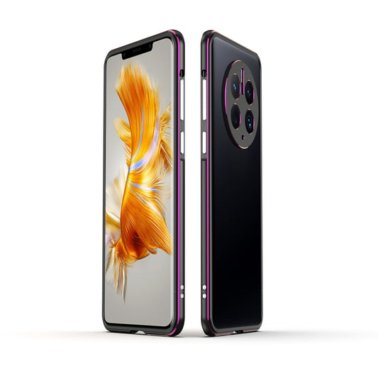 For Huawei Mate 50 Pro LK Aurora Metal Phone Frame with Lens Cover(Black Purple) - Huawei Cases by PMC Jewellery | Online Shopping South Africa | PMC Jewellery | Buy Now Pay Later Mobicred