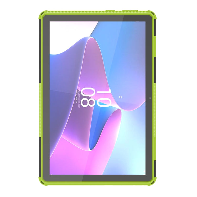 For Lenovo Tab M10 3rd Gen Tire Texture TPU + PC Tablet Case with Holder(Green) - Lenovo by PMC TechLife | Online Shopping South Africa | PMC TechLife | Buy Now Pay Later Mobicred