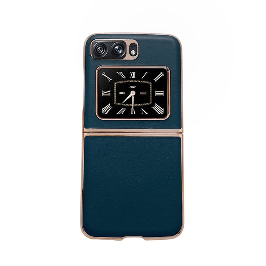 For Motorola Moto Razr 2022 Genuine Leather Xiaoya Series Nano Plating Phone Case(Dark Green) - Motorola Cases by PMC Jewellery | Online Shopping South Africa | PMC Jewellery | Buy Now Pay Later Mobicred