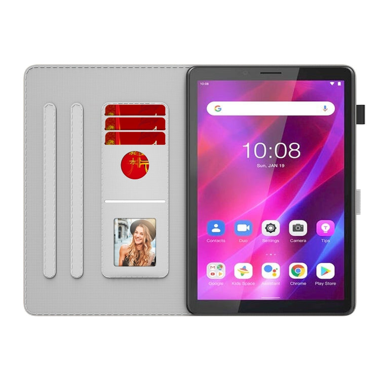 For Lenovo Tab M7 3rd Gen Watercolor Pattern Flip Leather Tablet Case(Purple Red) - Lenovo by PMC TechLife | Online Shopping South Africa | PMC TechLife | Buy Now Pay Later Mobicred
