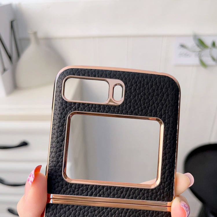 For Motorola Moto Razr 2022 Star Series Nano Electroplating PU Phone Case(Black) - Motorola Cases by PMC TechLife | Online Shopping South Africa | PMC TechLife | Buy Now Pay Later Mobicred