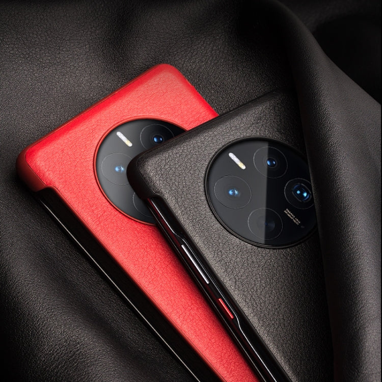 For Huawei Mate 50 QIALINO Genuine Leather Side Window View Smart Phone Case(Brown) - free shipping - PMC TechLife - Order now!