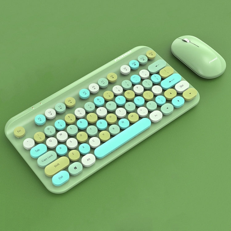 FOREV FFVWI9 Mixed Color Portable 2.4G Wireless Keyboard Mouse Set(Green) - free shipping - PMC Jewellery - Order now!