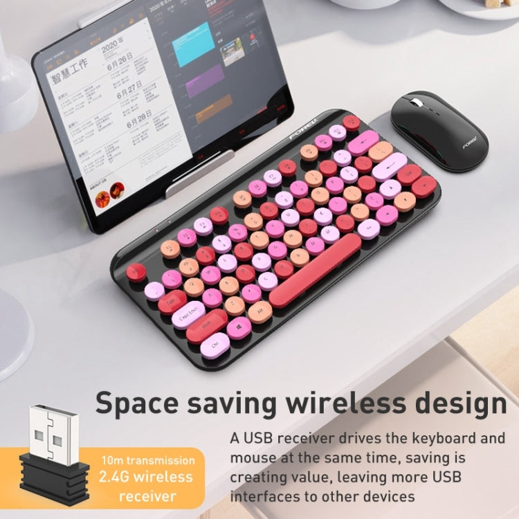 FOREV FFVWI9 Mixed Color Portable 2.4G Wireless Keyboard Mouse Set(Green) - free shipping - PMC Jewellery - Order now!