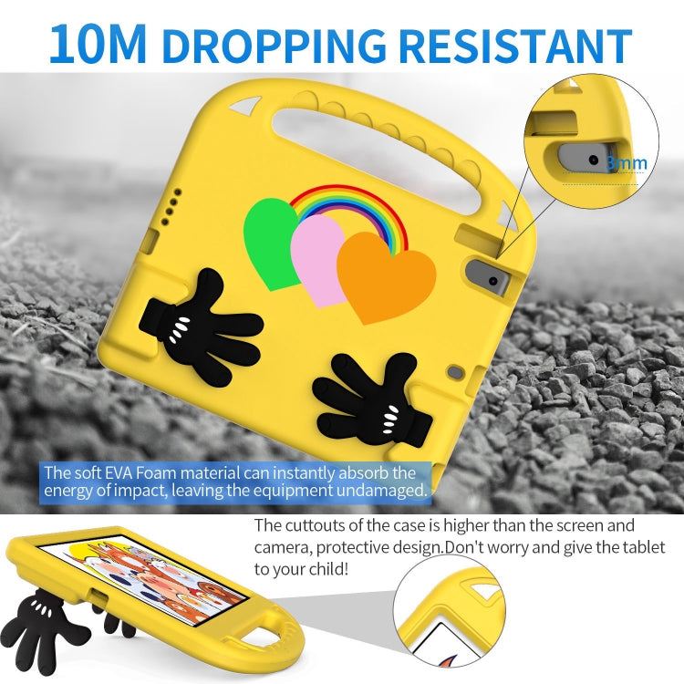 For Lenovo Tab B10 10.1 2020 Love Small Palm Holder EVA Tablet Case(Yellow) - Lenovo by PMC TechLife | Online Shopping South Africa | PMC TechLife | Buy Now Pay Later Mobicred