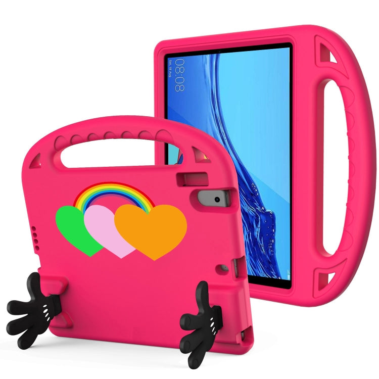 For Lenovo Tab B10 10.1 2020 Love Small Palm Holder EVA Tablet Case(Rose Red) - Lenovo by PMC TechLife | Online Shopping South Africa | PMC TechLife | Buy Now Pay Later Mobicred