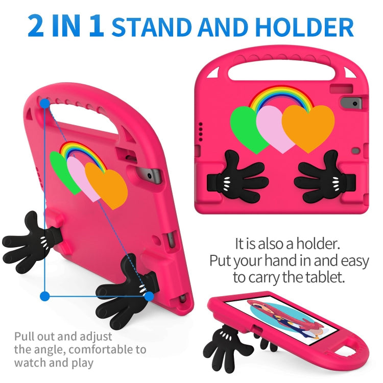 For Lenovo Tab B10 10.1 2020 Love Small Palm Holder EVA Tablet Case(Rose Red) - Lenovo by PMC TechLife | Online Shopping South Africa | PMC TechLife | Buy Now Pay Later Mobicred