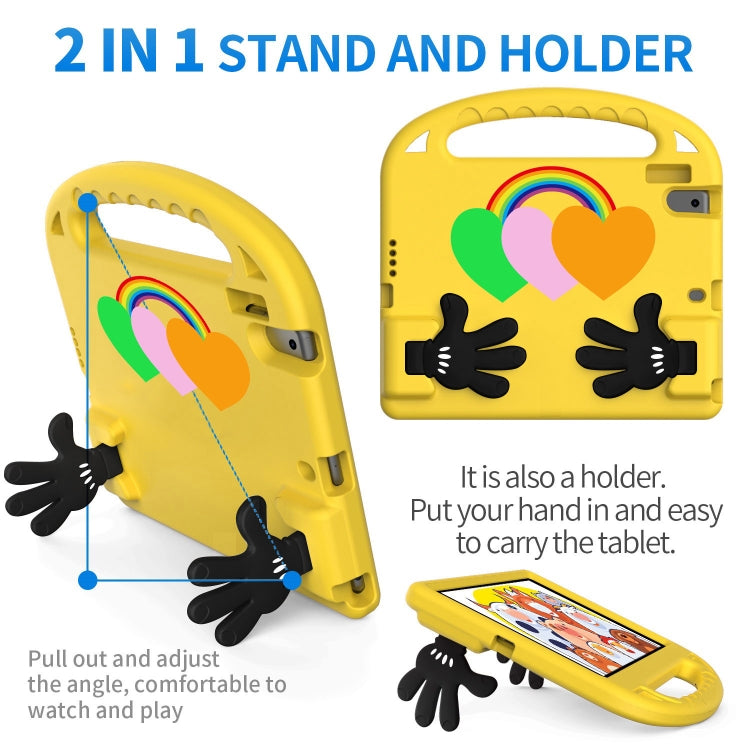For Lenovo Tab P10 TB-X706 Love Small Palm Holder EVA Tablet Case(Yellow) - Lenovo by PMC TechLife | Online Shopping South Africa | PMC TechLife | Buy Now Pay Later Mobicred