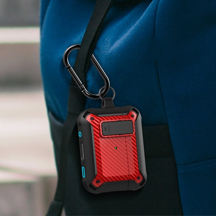 For AirPods Pro 2 Bumblebee Carbon Fiber Earphone Protective Case(Black Red) - free shipping - PMC Jewellery - Order now!