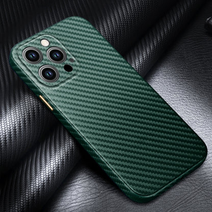 For iPhone 14 Pro Max R-JUST Carbon Fiber Texture Kevlar Phone Case(Green) - iPhone 14 Pro Max Cases by R-JUST | Online Shopping South Africa | PMC Jewellery