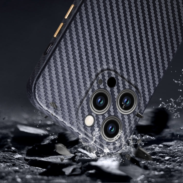 For iPhone 14 Pro Max R-JUST Carbon Fiber Texture Kevlar Phone Case(Blue) - iPhone 14 Pro Max Cases by R-JUST | Online Shopping South Africa | PMC Jewellery