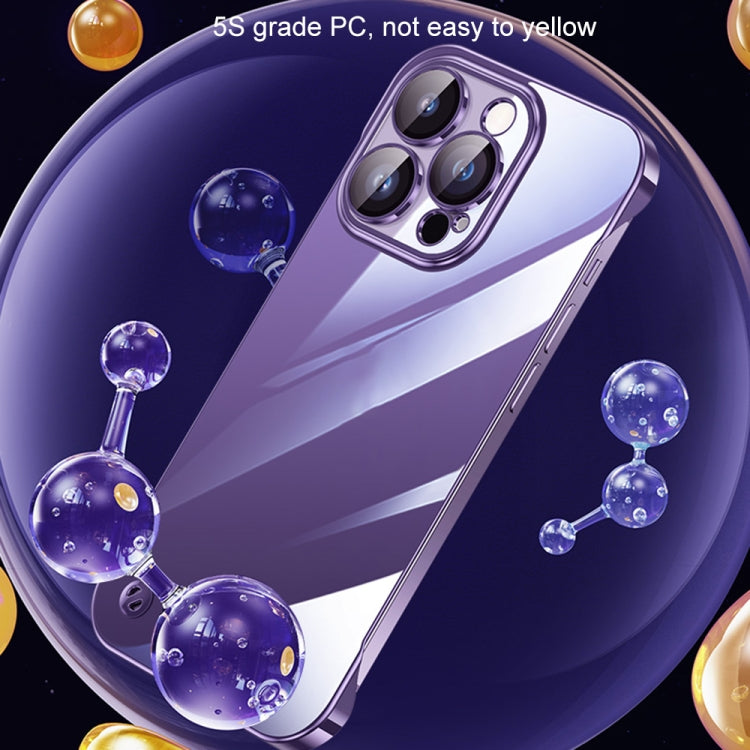 For iPhone 14 Pro Electroplating Frameless Clear PC Phone Case(Sierra Blue) - free shipping - PMC Jewellery - Order now!