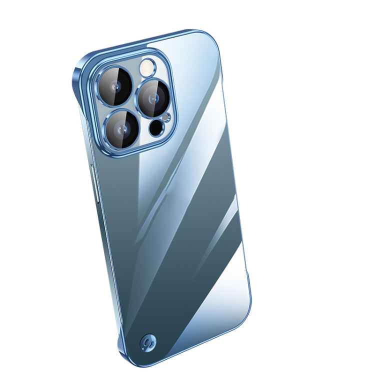 For iPhone 14 Pro Max Electroplating Frameless Clear PC Phone Case(Sierra Blue) - iPhone 14 Pro Max Cases by PMC Jewellery | Online Shopping South Africa | PMC Jewellery | Buy Now Pay Later Mobicred