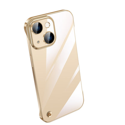 For iPhone 13 Electroplating Frameless Clear PC Phone Case(Gold) - iPhone 13 Cases by PMC Jewellery | Online Shopping South Africa | PMC Jewellery | Buy Now Pay Later Mobicred